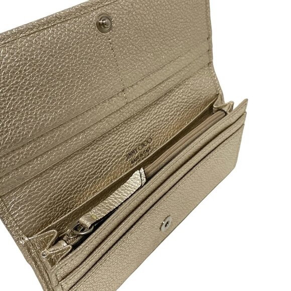 JIMMY CHOO Nino - Gold Leather Long Wallet 152-080125 - Picture 4 of 6